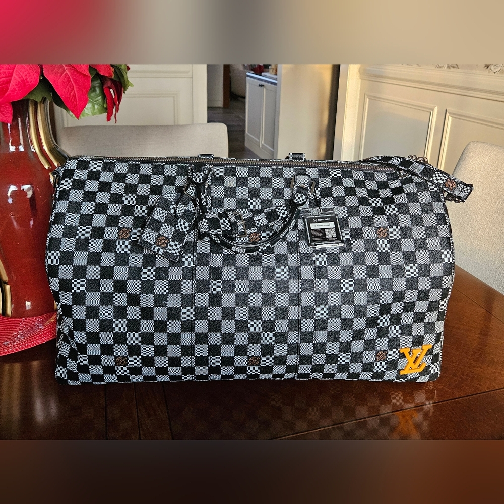 Louis Vuitton Keepall Bandouliere 50 Distorted Damier Duffle Bag NWOT W/Dustbag